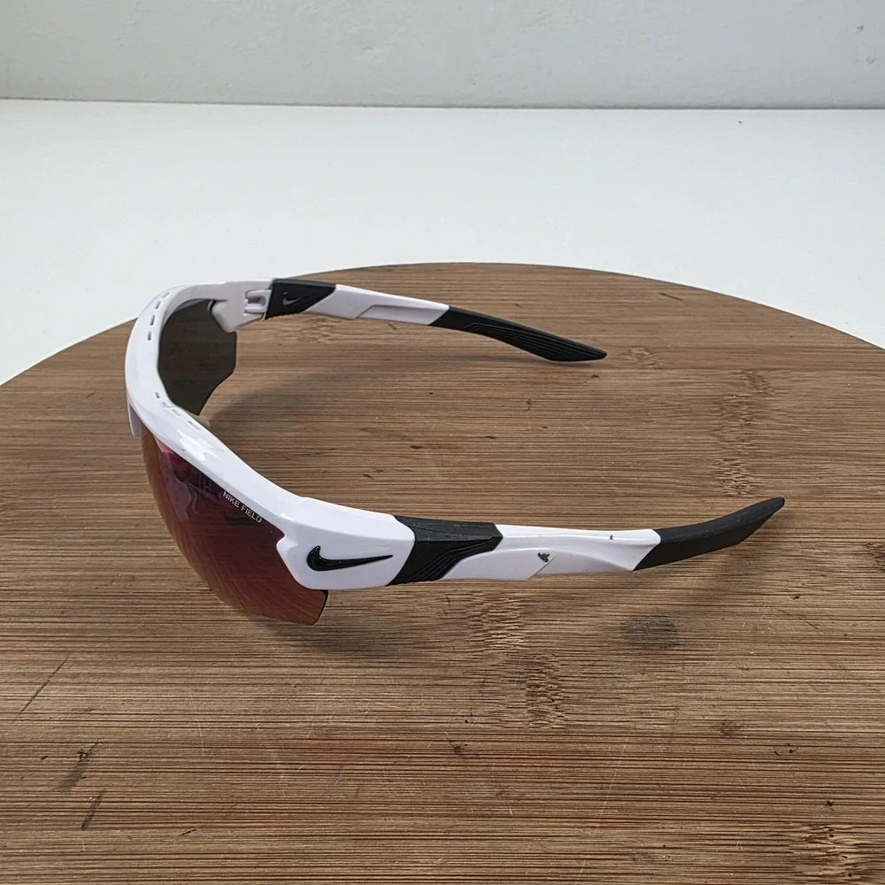 Nike Show X3 Sunglasses Mens 72-09-130 White Purple Mirrored Shield DN9252